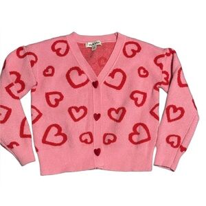 Pink Heart Pattern Sweater